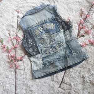 Harley Davidson Denim Zip Up Vest with Pockets!